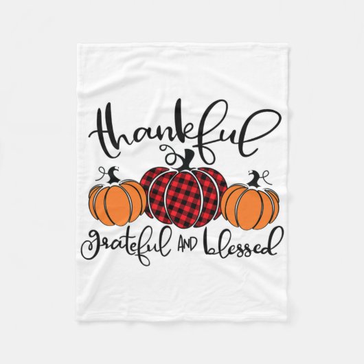 Dankbar und gesegnet Pumpkin Fall Thanksg Fleecedecke (Vorderseite)