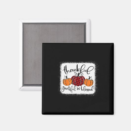 Dankbar und gesegnet Pumpkin Fall Thanksg Magnet (Vorderseite/Rückseite)