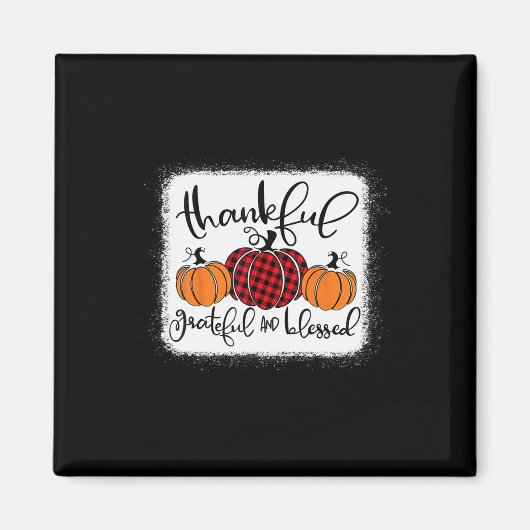 Dankbar und gesegnet Pumpkin Fall Thanksg Magnet (Vorne)