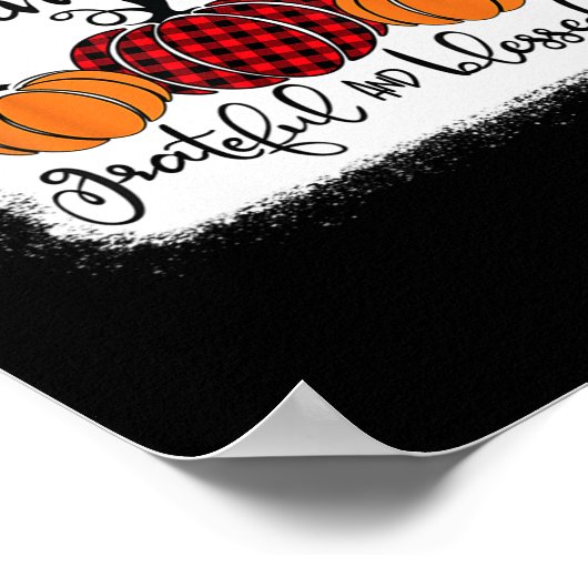 Dankbar und gesegnet Pumpkin Fall Thanksg Poster (Ecke)