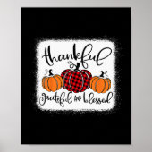 Dankbar und gesegnet Pumpkin Fall Thanksg Poster (Vorne)
