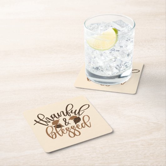 Dankbar und gesegnet rechteckiger pappuntersetzer (Vor Ort)