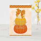 Dankbar und gesegnet Stack von Pumpkins Karte (Gelbe Blume)