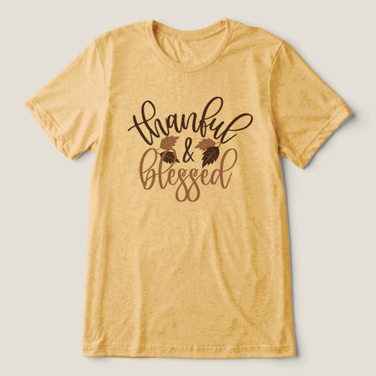 Dankbar und gesegnet Tri-Blend shirt (Design Vorderseite)