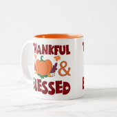 Dankbar und gesegnet zweifarbige tasse (Vorderseite Links)