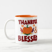 Dankbar und gesegnet zweifarbige tasse (Links)