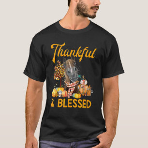 dankbar und gesegneter Kürbis Pferd Herbst Thanksg T-Shirt