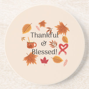 Dankbar und gesegnetes Herbstdesign Getränkeuntersetzer