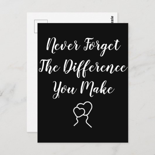 Dankbar - Vergessen Sie nie den Unterschied, den S Postkarte (Vorne/Hinten)