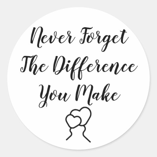 Dankbar - Vergessen Sie nie den Unterschied, den S Runder Aufkleber (Vorderseite)