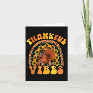 Dankbar Vibes Rainbow Turkey Fall Retro Groovh Karte