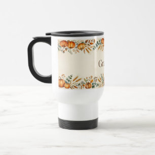 Dankbar — Warmes Ernte-Wasserfarben-Reisemug Reisebecher