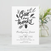 Dankbare Ansammlung Erntedank Abendessen Einladung (Stehend Vorderseite)