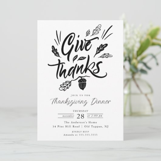 Dankbare Ansammlung Erntedank Abendessen Einladung (Stehend Vorderseite)