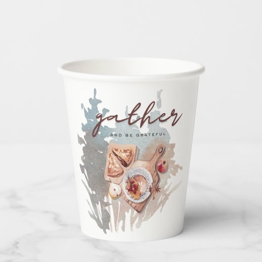 Dankbare Ansammlung Pappbecher (Rückseite)