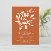 Dankbare Ansammlungen Erntedank Dinner Einladung (Stehend Vorderseite)