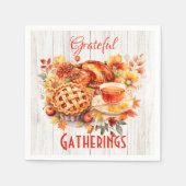Dankbare Ansammlungen - Erntedank Serviette (Vorderseite)