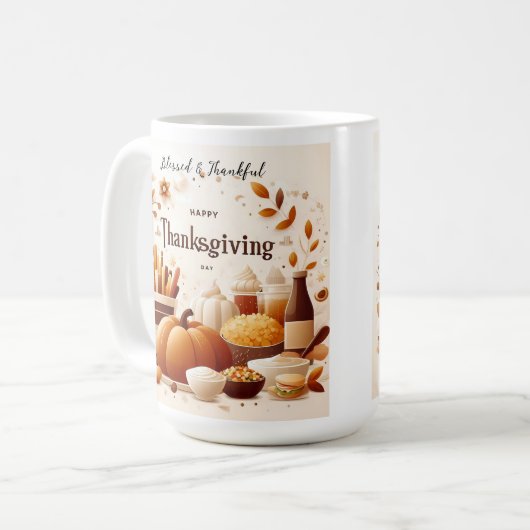 Dankbare Ansammlungen: Festivals Erntedank Tasse (Vorderseite Links)