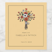 Dankbare beige wunderliche Blumenbouquet Weinetikett (Einzelnes Label)
