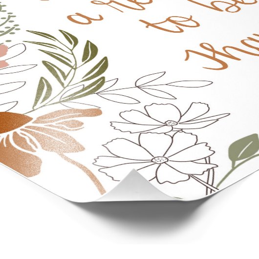 Dankbare Blume und Blätter Fotodruck (Ecke)