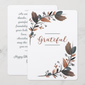 Dankbare Blumengrenze Feiertagskarte (Vorne/Hinten)