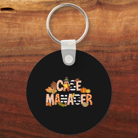 Dankbare Case Manager Erntedank Case Management Schlüsselanhänger (Vorderseite)