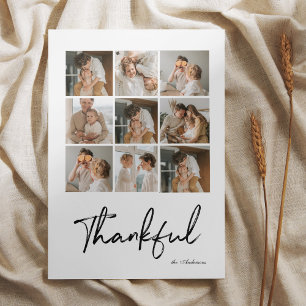 Dankbare Collage Family Foto Card   Elegant White