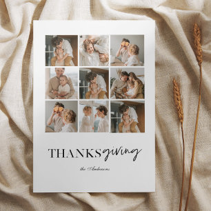 Dankbare Collage Family Foto Card   Elegant White