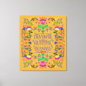 Dankbare, dankbare, gesegnete Blume der Volkskunst Leinwanddruck (Vorderseite)