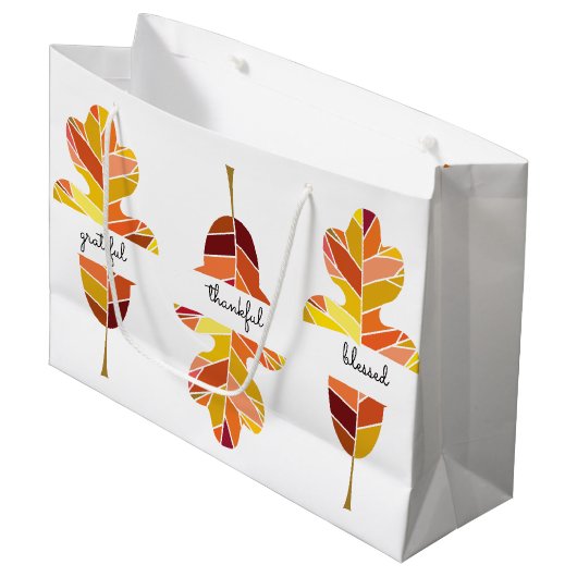 Dankbare dankbare gesegnete große geschenktüte (Vorderseite Schrägansicht)