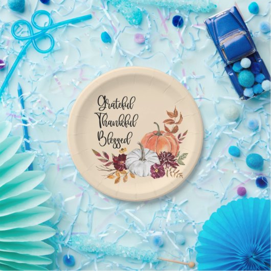 Dankbare, dankbare, gesegnete Personalisierte Tell Pappteller (Party)