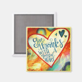 Dankbare, dankbare Herzkolorierte Inspiritivität Magnet (Vorderseite/Rückseite)