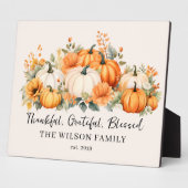 Dankbare Dankbarkeit gesegnet Fall Pumpkin Familie Fotoplatte (Seite)