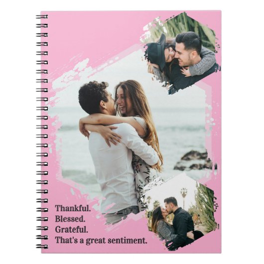 Dankbare Dankbarkeit gesegnet Foto Notebook Notizblock (Vorderseite)