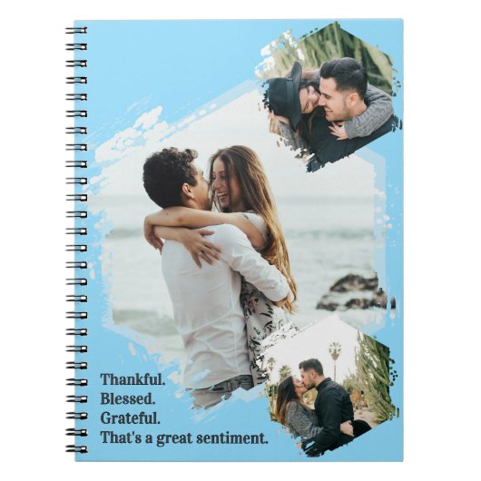 Dankbare Dankbarkeit gesegnet Foto Notebook Notizblock (Vorderseite)