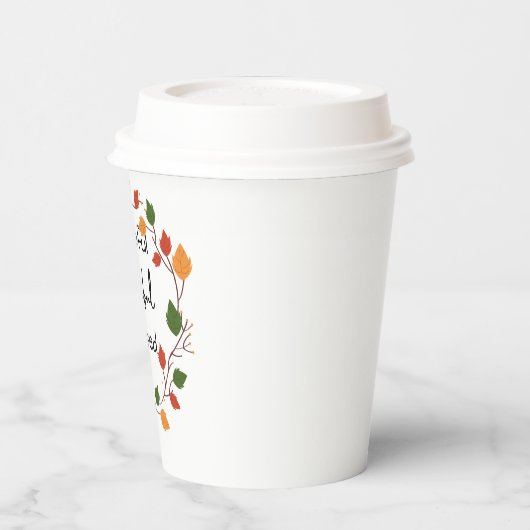 Dankbare Dankbarkeit gesegnete Blätter für den Ern Pappbecher (Links)