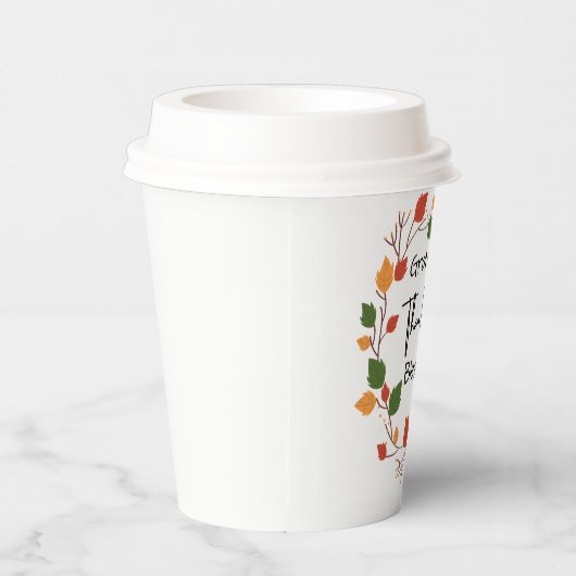 Dankbare Dankbarkeit gesegnete Blätter für den Ern Pappbecher (Rechts)