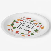 Dankbare Dankbarkeit gesegnete Blätter für den Ern Pappteller (Schrägansicht)