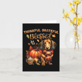 Dankbare Dankbarkeit gesegnete Dackel Fall Y'all Karte (Gelbe Blume)