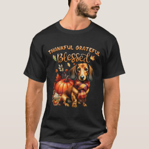 Dankbare Dankbarkeit gesegnete Dackel Fall Y'all T-Shirt
