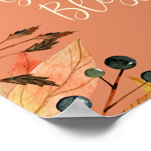 Dankbare Dankbarkeit gesegnete Erntedank Art Print Poster (Ecke)