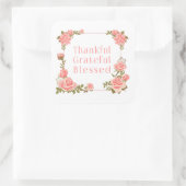 Dankbare Dankbarkeit gesegnete Erntedank-Aufkleber Quadratischer Aufkleber (Tasche)