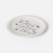 Dankbare Dankbarkeit gesegnete Erntedank-Blätter Pappteller (Schrägansicht)