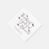 Dankbare Dankbarkeit gesegnete Erntedank-Blätter Serviette (Ecke)