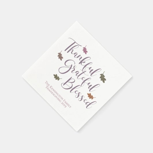 Dankbare Dankbarkeit gesegnete Erntedank-Blätter Serviette (Ecke)