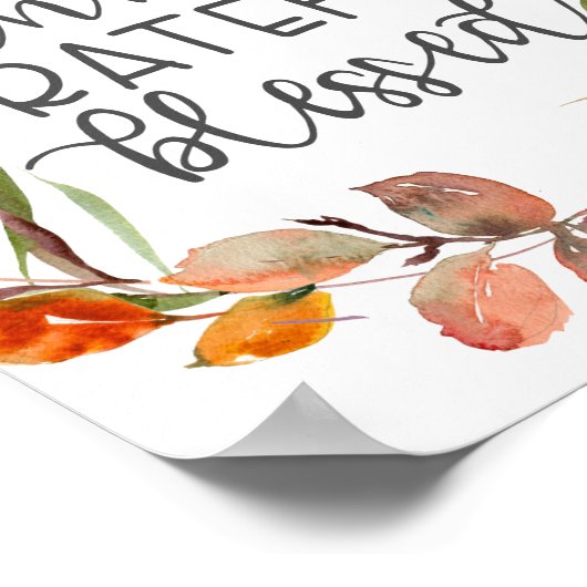 Dankbare Dankbarkeit gesegnete Fall Poster Print (Ecke)