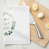 Dankbare Dankbarkeit gesegnete Herbstlaub Erntedan Geschirrtuch (Viertel Falte)