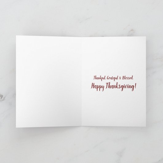 Dankbare Dankbarkeit gesegnete Herbstlaub Erntedan Karte (Innenseite)