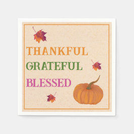 Dankbare Dankbarkeit gesegnete Herbstlaub Serviette