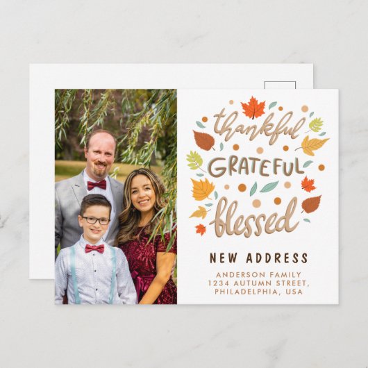 Dankbare Dankbarkeit gesegnete neue Ankündigung (Vorne/Hinten)